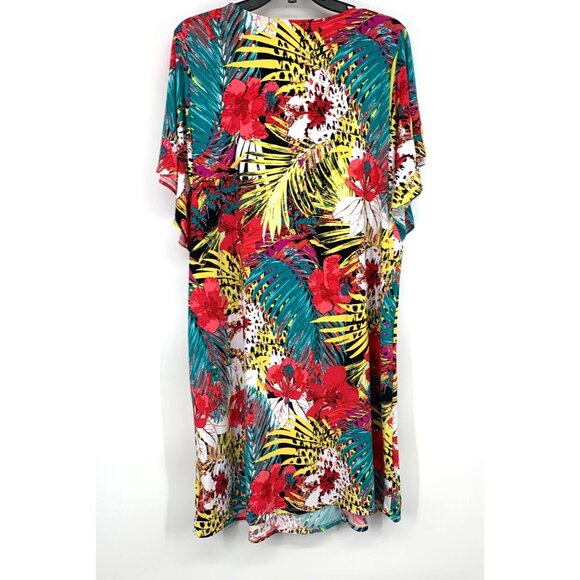 NY Collection Dress Floral Print Shift Necklace Jersey Stretch NWT - Picture 8 of 10